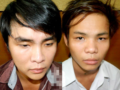 2 đối tượng Đông và Thình tại cơ quan công an