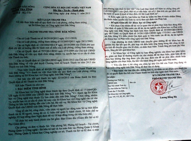 Nhiều sai phạm tại sở Khoa học & Công nghệ Đăk Nông