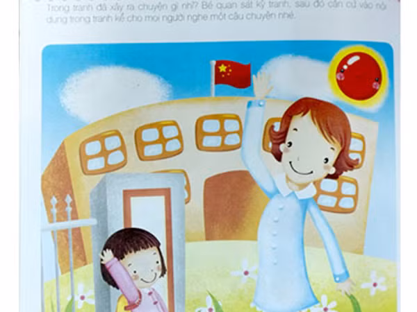 Sách dành cho trẻ em chuẩn bị vào lớp 1 có in cờ Trung Quốc