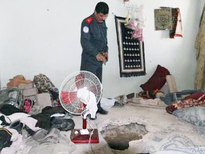 Đường hầm đào tới phòng giam	Ảnh: Reuters