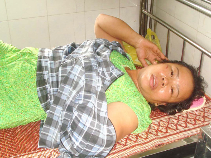 Cô Nhiên đang điều trị tại TT Y tế