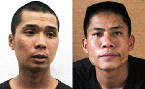 Thủ phạm vụ cướp, giết người Cường (trái) và Linh