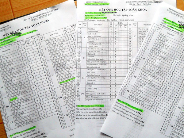 Bảng điểm 3 thí sinh tại ĐH Quảng Nam khác với bảng điểm đã nộp cho Sở