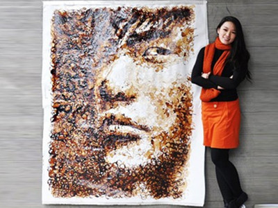 Chân dung Jay Chou từ những vết ố cà phê