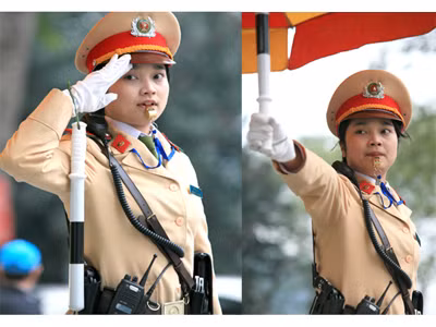 Ngày đầu xuống phố của nữ CSGT