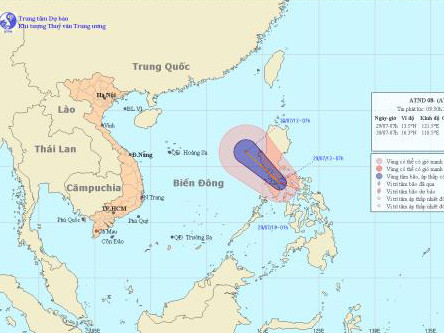 Áp thấp gần biển Đông, nhiều nơi mưa