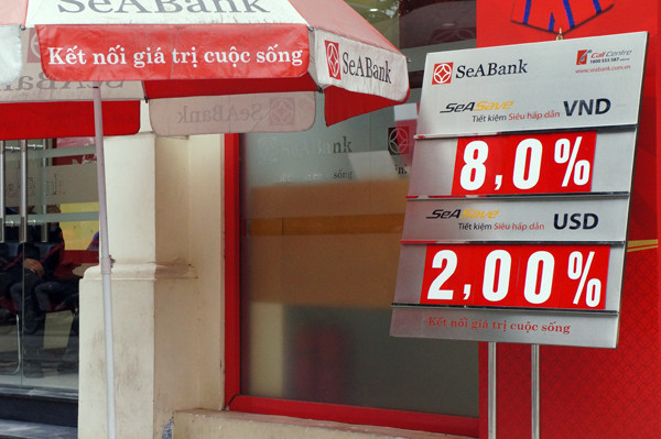 Bảng huy động với lãi suất 8% của Ngân hàng Seabank