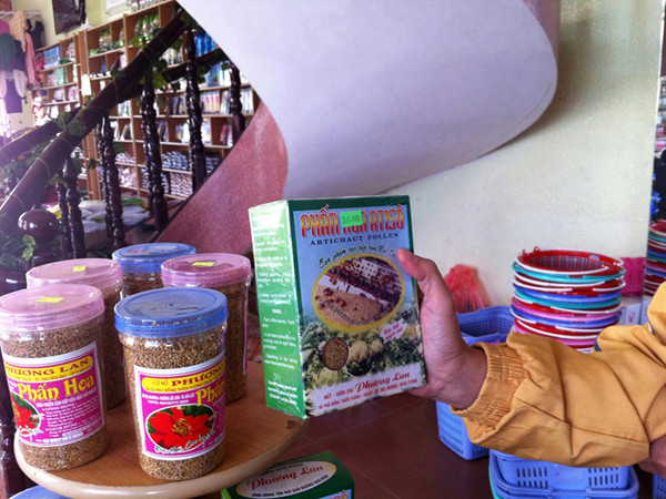 Các sản phẩm phấn hoa Atiso bán trên thị trường