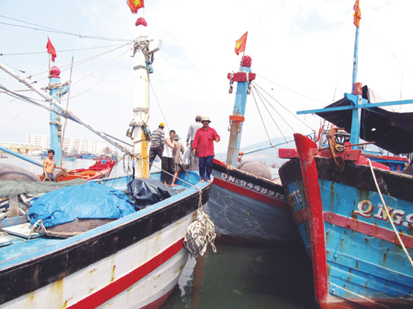 Chi phí nhiên liệu cao, tàu cá Đà Nẵng nằm bờ Ảnh: Nam Cường