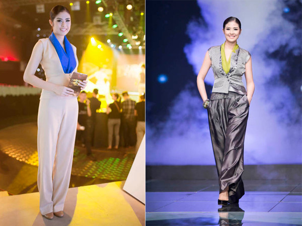 Ngọc Hân vừa làm MC, vừa làm 'vedette' sàn catwalk