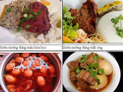 Cách phân biệt món ăn dùng phẩm màu hóa học