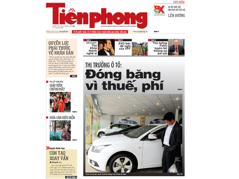 Tin bài hấp dẫn trên Tiền Phong nhật báo 29-2