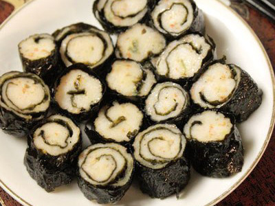 Chả tôm cuộn rong biển lạ mà ngon ngày đông