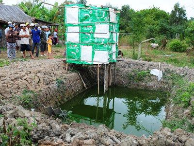 Bào thai nổi trong ao cá ở Cà Mau