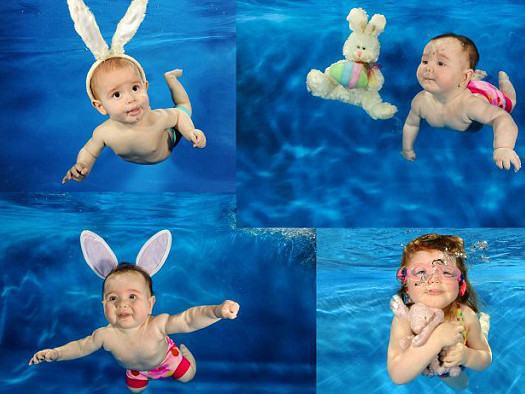 Khoảnh khắc bé làm thợ lặn cực đáng yêu!