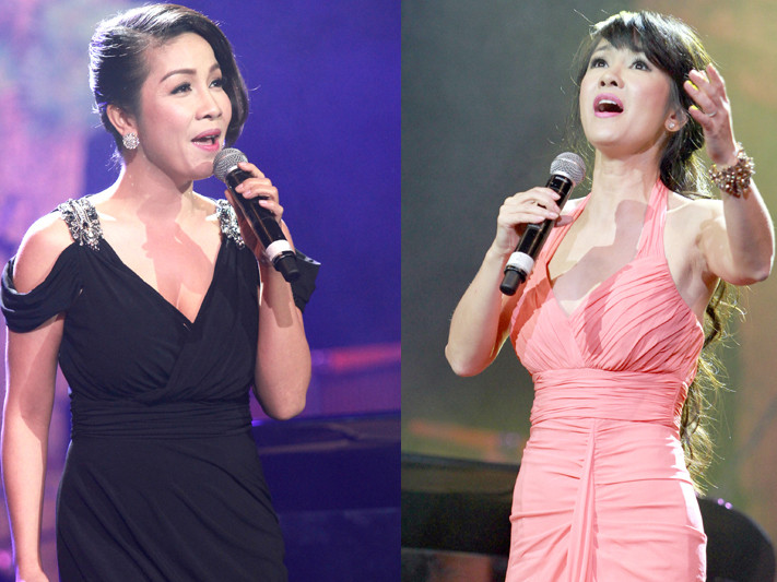 Hồng Nhung, Mỹ Linh vai trần quyến rũ trong ngày đông