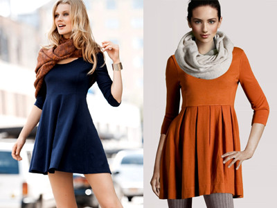 Đầm trơn xếp ly - kiểu váy thu gây 'sốt'