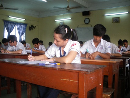 TS trước giờ làm bài thi tốt nghiệp THPT (ảnh: N.D)
