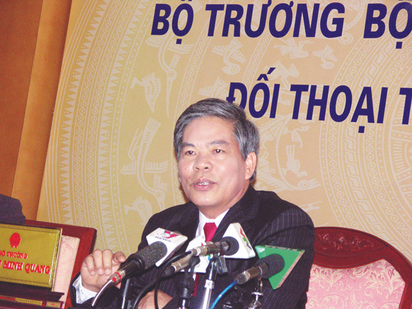 Bộ trưởng TN&MT Nguyễn Minh Quang tại buổi giao lưu Ảnh: N.T