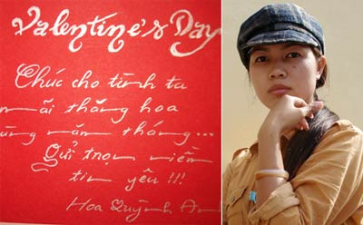 Phạm nhân Phạm Thị Quế và tấm thiệp thể hiện khát vọng tình yêu