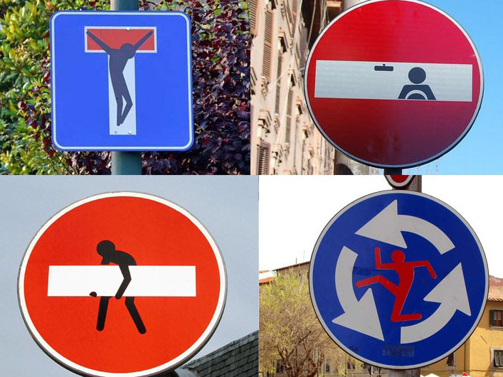 Những biển giao thông hài hước