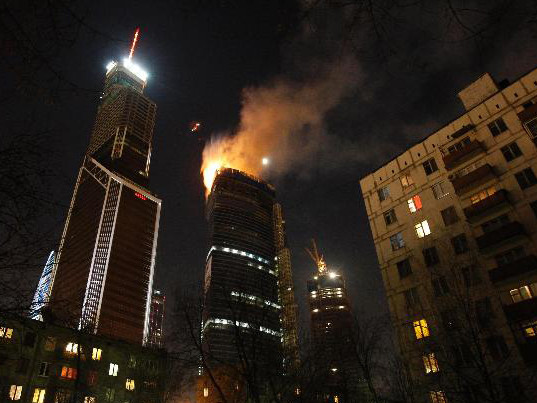 Hỏa hoạn tại tòa tháp cao nhất nước Nga