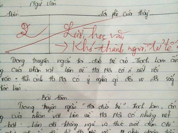 Những lời phê có một không hai của thầy cô