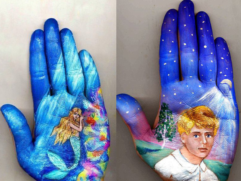 Tác phẩm hội họa trong... lòng bàn tay