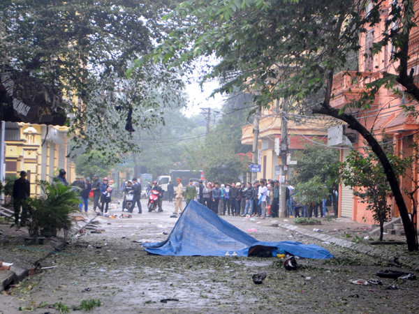 Hiện trường vụ nổ. Ảnh: Tuấn Nguyễn