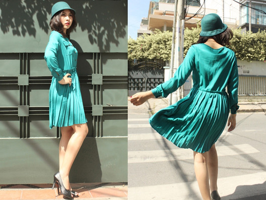 Mix váy áo cực xinh với gam màu xanh