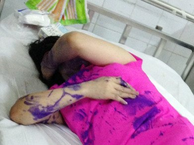 Chị H nằm điều trị tại bệnh viện