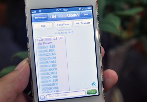 Số đẹp dùng để phát tán tin rác