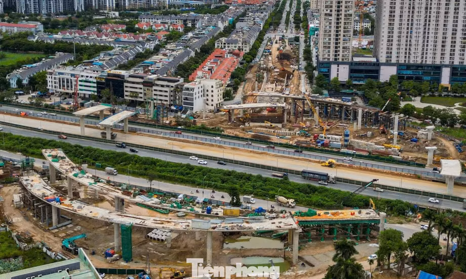 Toàn cảnh nút giao gần 2.400 tỷ đồng đang thành hình ở cửa ngõ phía Tây Hà Nội