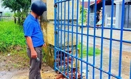 Sét đánh vỡ cổng trường học ở Quảng Ngãi