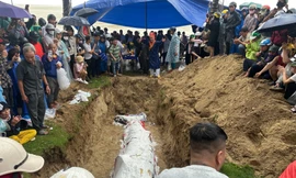 Lễ chôn cất xác cá Ông dạt vào bờ ở Đà Nẵng