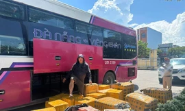 Phát hiện 19 thùng sụn chân gà bốc mùi trên xe giường nằm