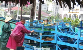 Hàng quán ven biển Đà Nẵng hối hả 'chạy bão'
