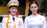 Hoa hậu Tiểu Vy gặp thiếu tá công an nhập vai girl phố ở lễ tổng duyệt A80
