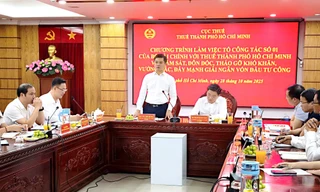 Phó Cục trưởng Cục Thuế Vũ Chí Hùng phát biểu tại buổi làm việc với Thuế TP Hồ Chí Minh