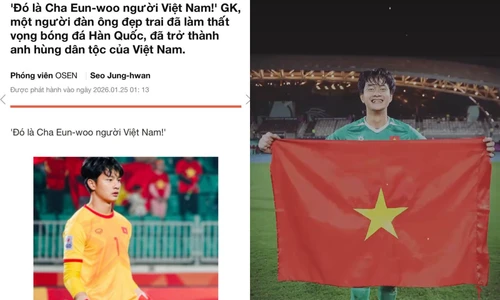 Báo Hàn Quốc ngợi ca thủ môn U23 Việt Nam, gọi là “Cha Eun Woo phiên bản sân cỏ”