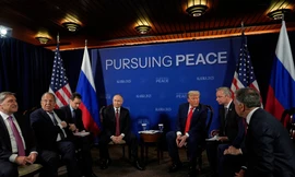 Cuộc gặp giữa hai lãnh đạo Nga - Mỹ tại Alaska ngày 15/8. (Ảnh: AP)