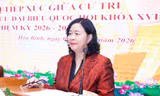 Chủ tịch Ủy ban Trung ương Mặt trận Tổ quốc Việt Nam Bùi Thị Minh Hoài tiếp xúc cử tri ở Phú Thọ
