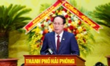 Ông Lê Tiến Châu - Bí thư Thành ủy Hải Phòng phát biểu khai mạc phiên làm việc thứ 3.