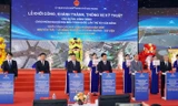 Các đại biểu bấm nút khởi công đồng loạt 13 dự án trọng điểm tại Hải Phòng.