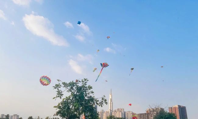 Cánh đồng diều Thủ Thiêm vào mùa 'hút' giới trẻ