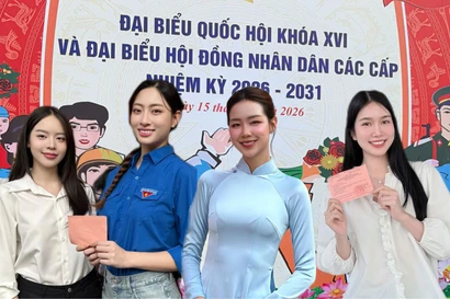 Hoa hậu Thanh Thủy, Tiểu Vy, Thiên Ân cùng tham gia Ngày hội bầu cử của toàn dân