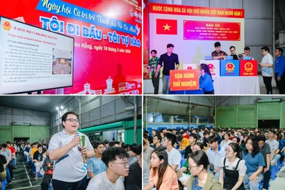 Đoàn viên, thanh niên sôi nổi tham gia chương trình Ngày hội Cử tri trẻ TP.HCM