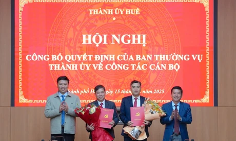 Công bố quyết định của Ban Thường vụ Thành ủy Huế về công tác cán bộ