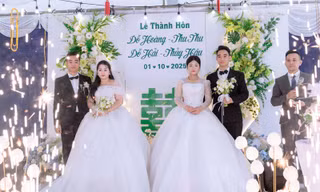 Anh em sinh đôi ở Thái Nguyên cưới cùng ngày, dân mạng chia 2 luồng ý kiến