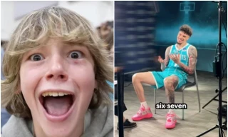 Maverick Trevillian (trái) và cầu thủ bóng rổ LaMelo Ball (phải)